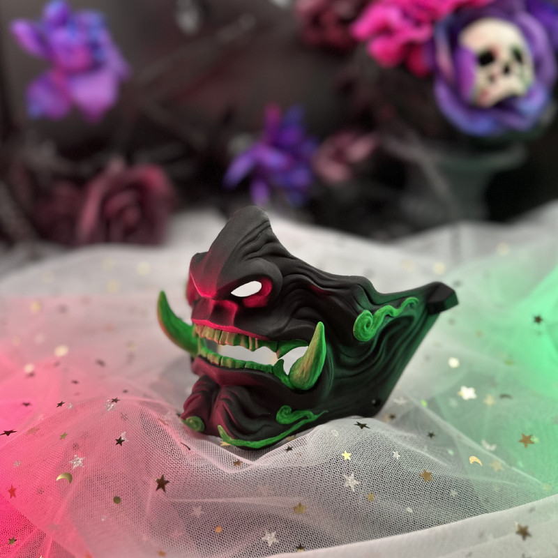 Mascara Hannya Japonesa PINTADA PERSONALIZADA, oni mask, mempo mask